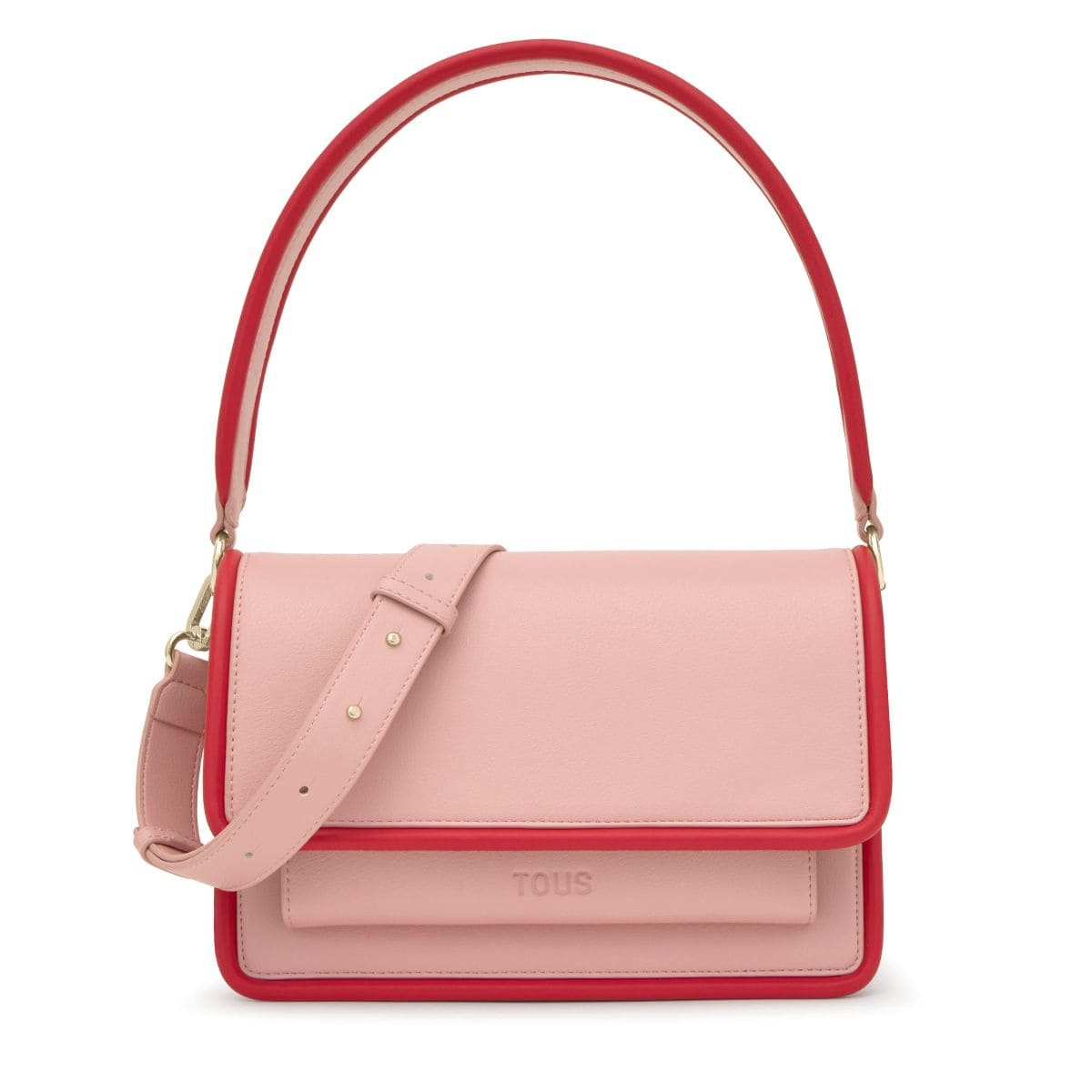 Bandolera mediana rosa oscuro Audree Pipings de TOUS