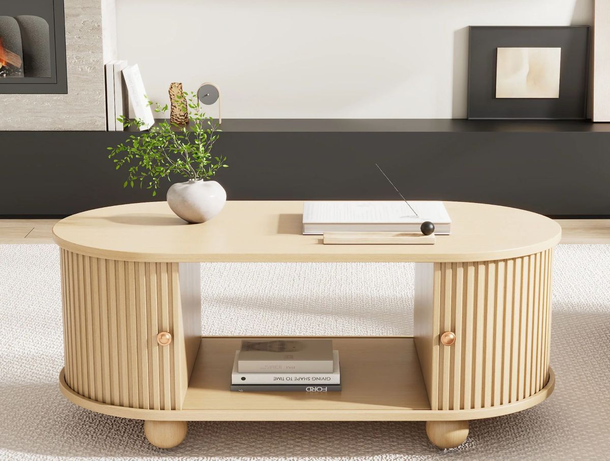 Mesa de centro con almacenamiento y puertas correderas Vie Moderne de Leroy Merlin