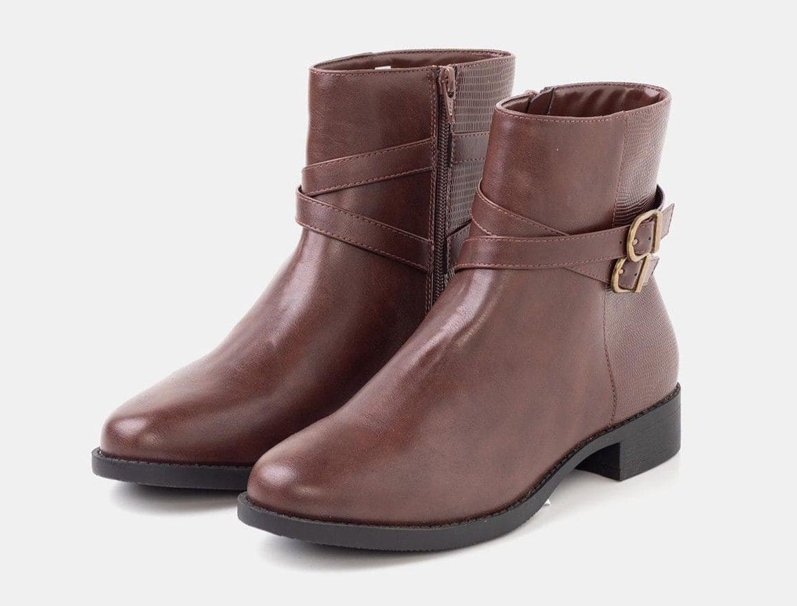 Botines con detalle de tiras y hebilla de Mujer TEX de Carrefour