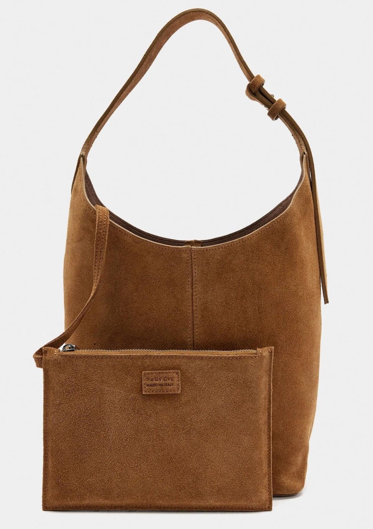 Bolso bombonera de ante con bolsa interior