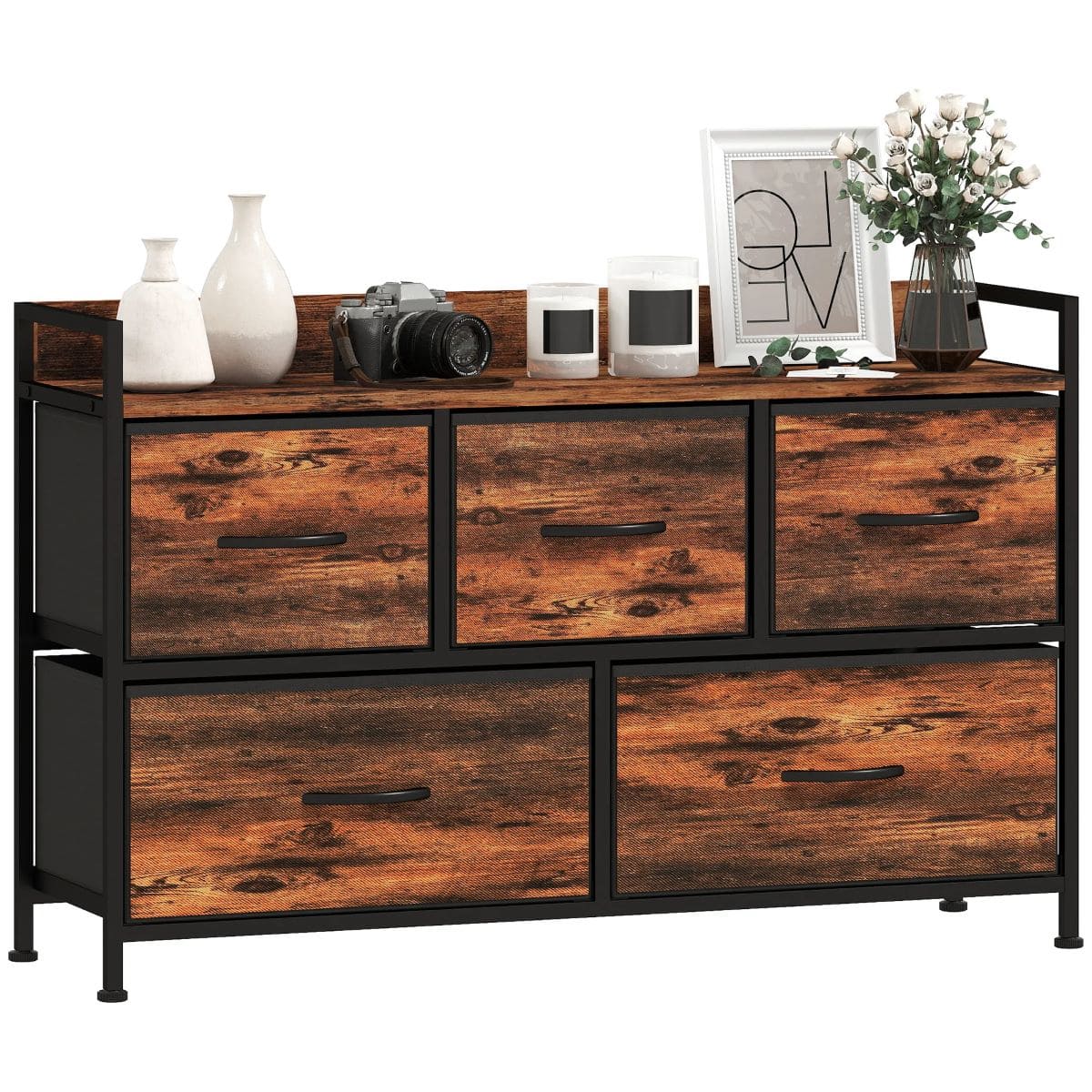 Mueble organizador rústico, HOMCOM