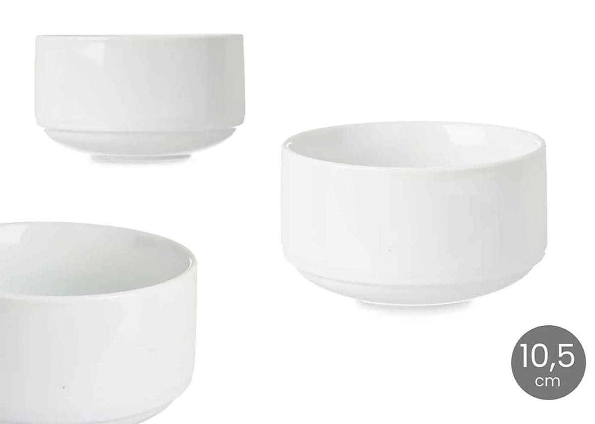Pack 6 bowls apilables de porcelana, DAM