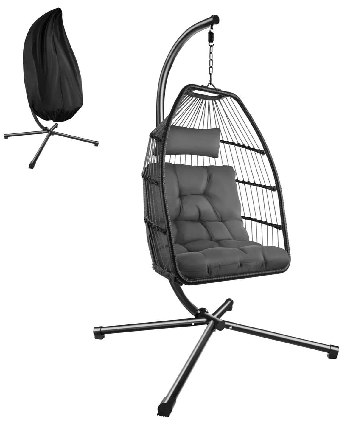 TECTAKE Silla colgante con cojín extra grueso para el asiento y para el respaldo de Leroy Merlin