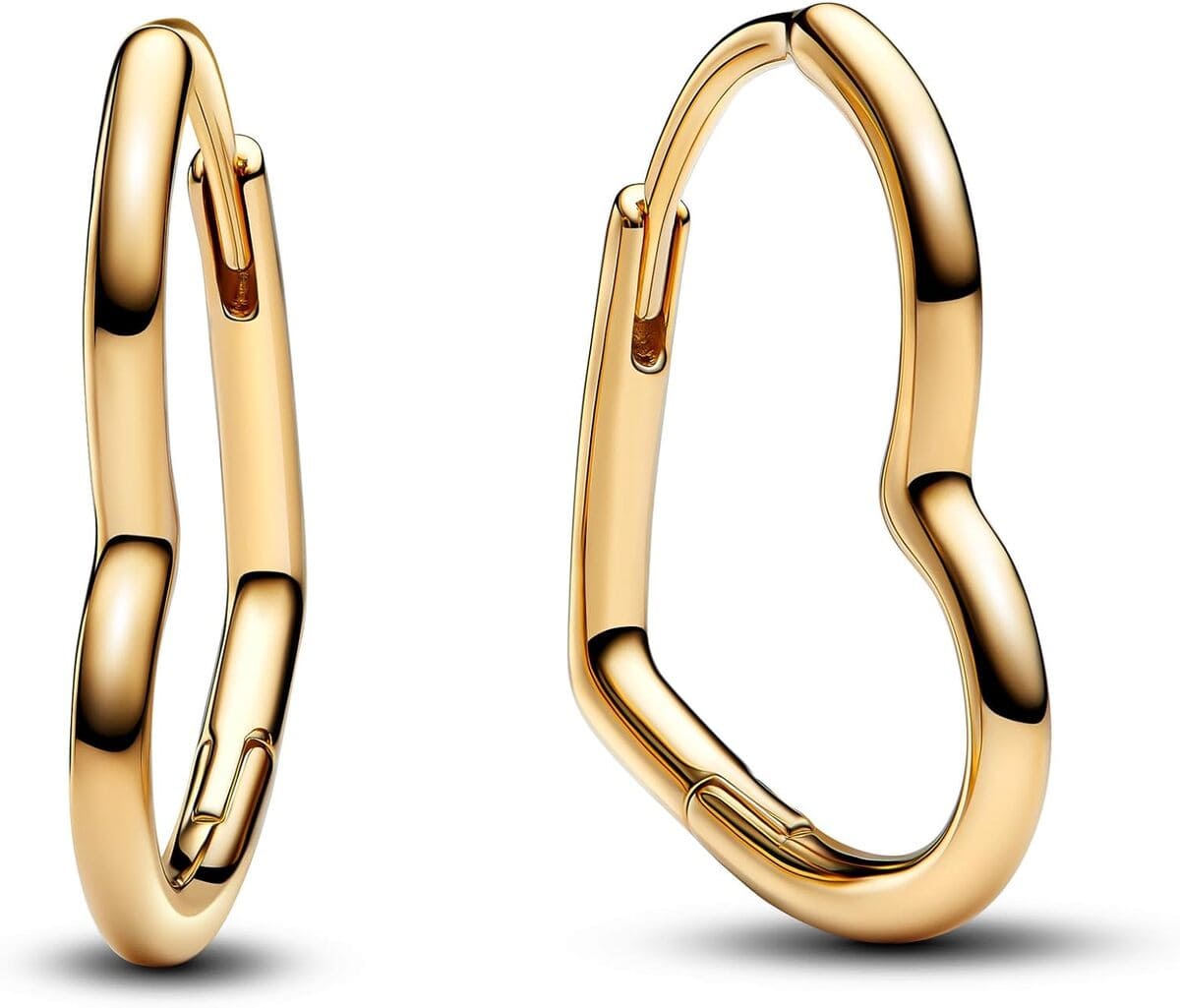 Pendientes de plata de ley con forma de corazón asimétrico, Pandora Moments