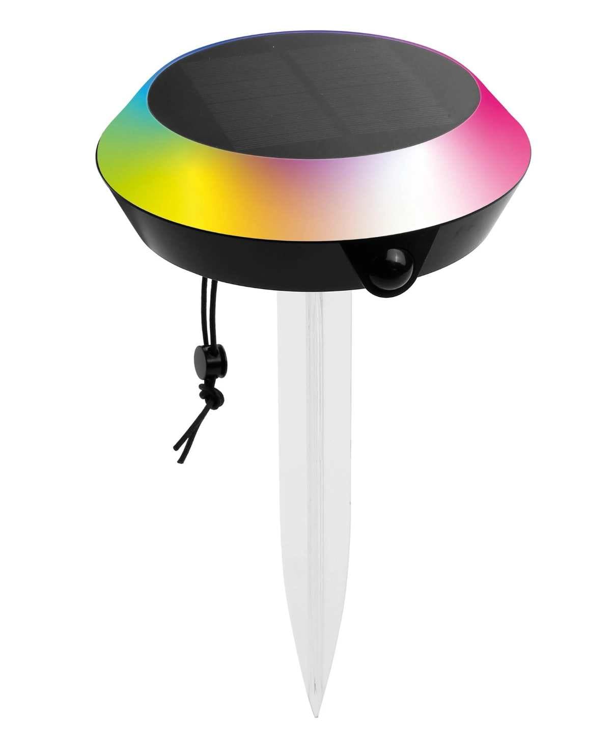 Baliza jardín solar exterior LED multicolor Mesh IP65 con mando a distancia y detector de movimiento en Leroy Merlin