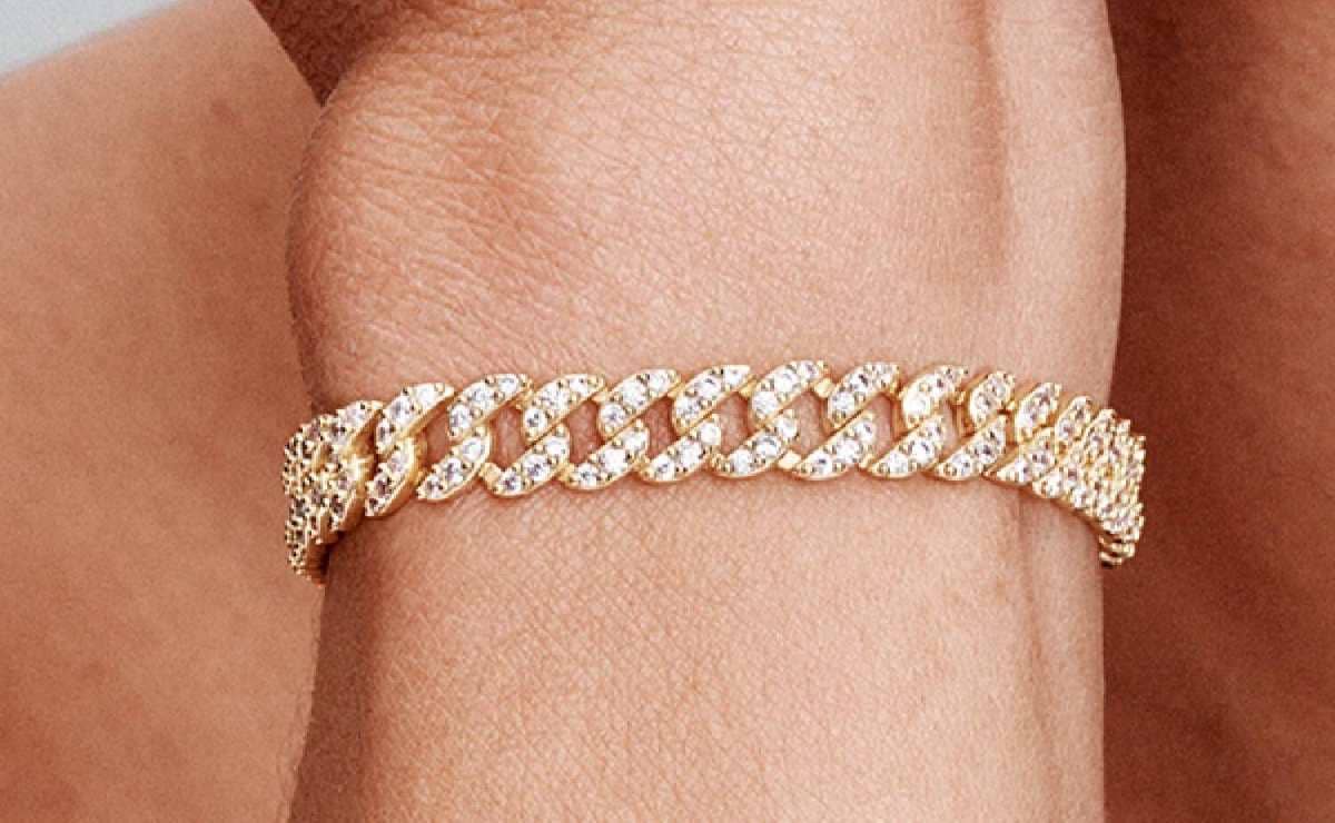 Pulsera Cadena Cubana en Pavé de Pandora