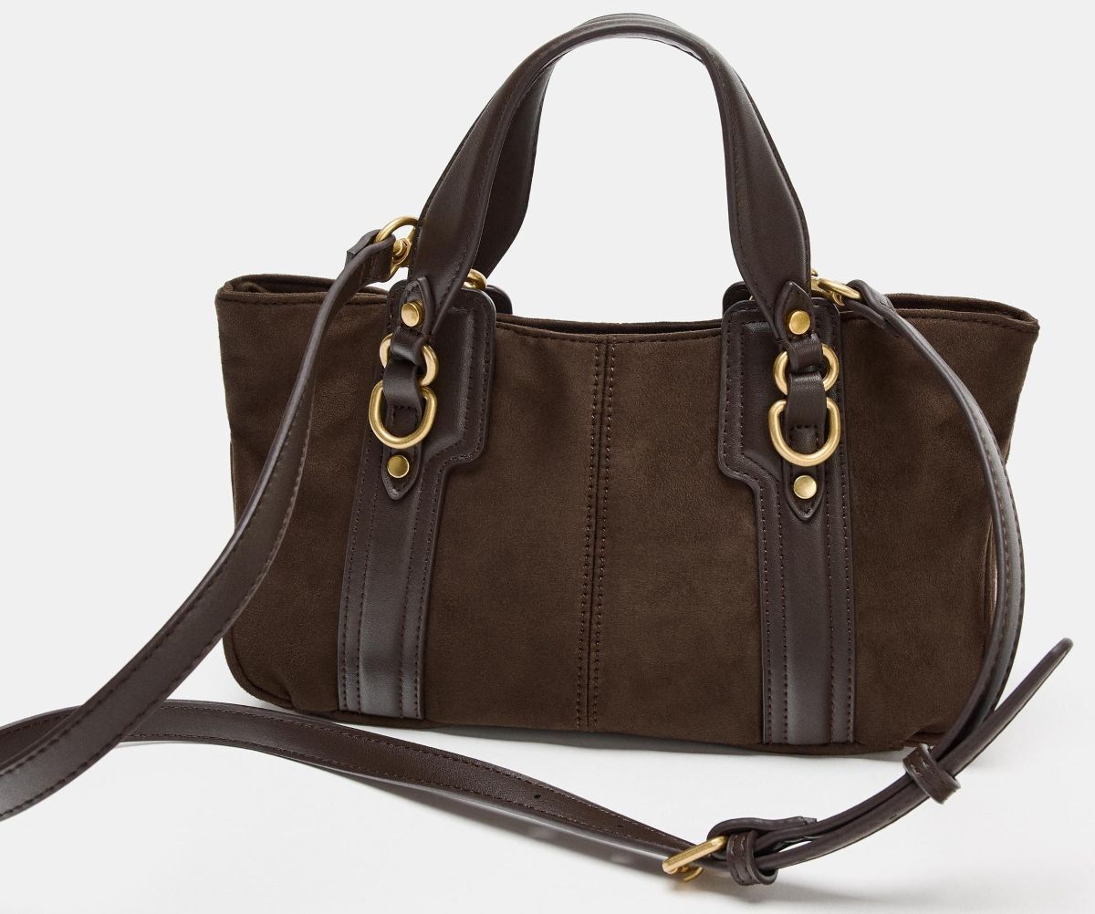 Bolso mini shopper anillas de Zara