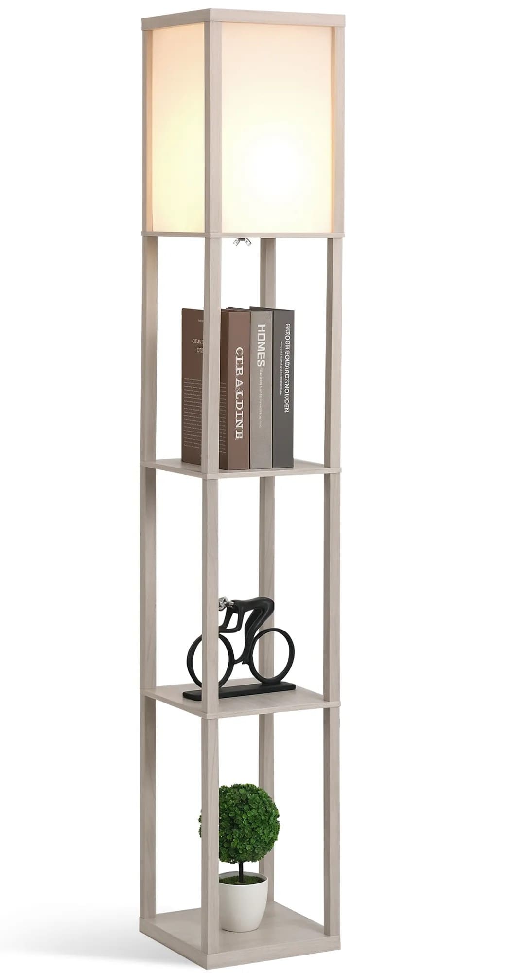 Lámpara de pie con estantes, Homcom