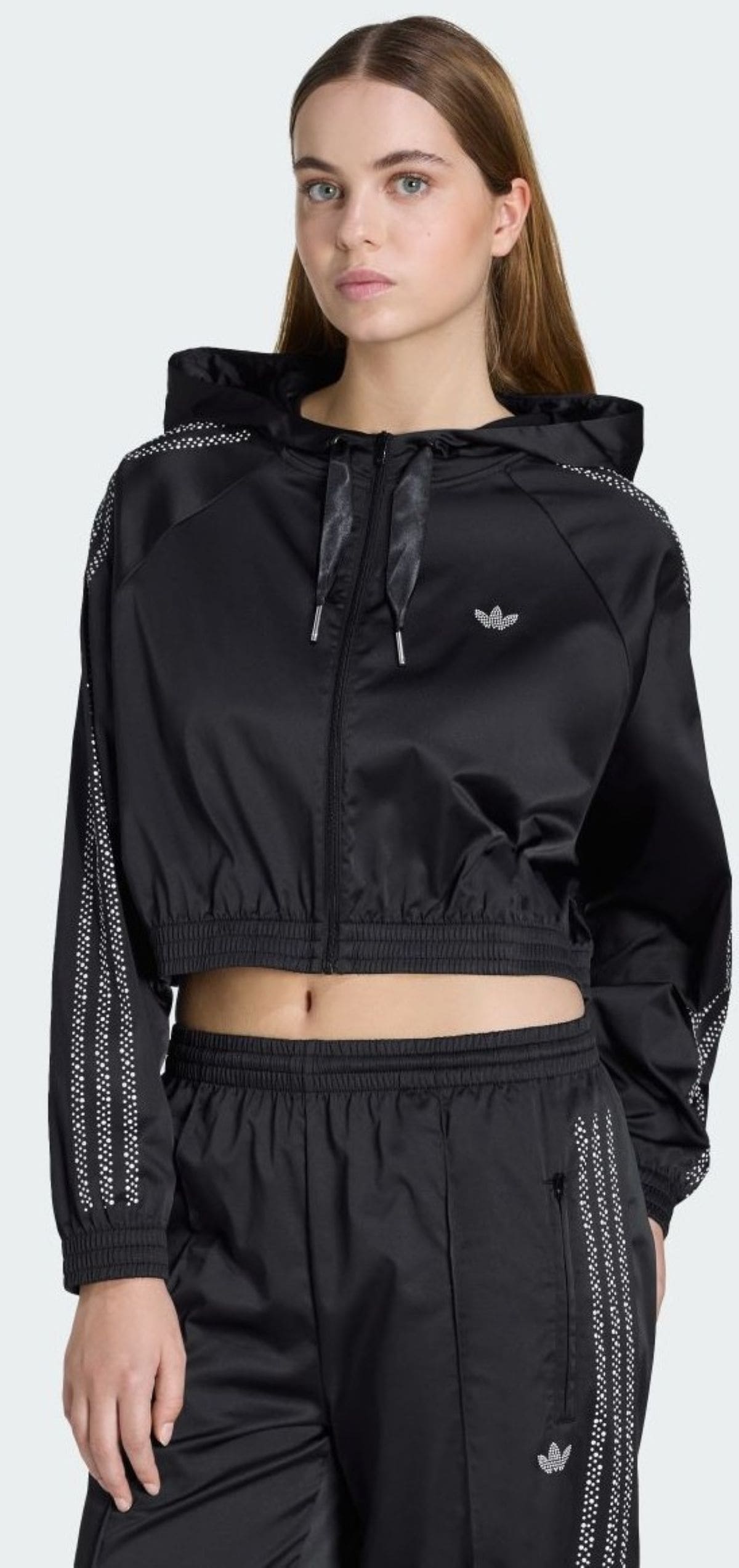 Chaqueta con capucha Adidas Pearl Cropped Zip