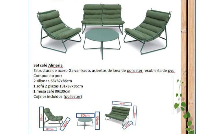 Conjunto de Jardín Café Almería de Carrefour