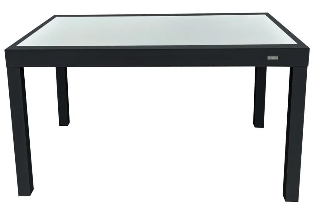 Mesa de jardín extensible de aluminio y cristal templado, BENIDORM