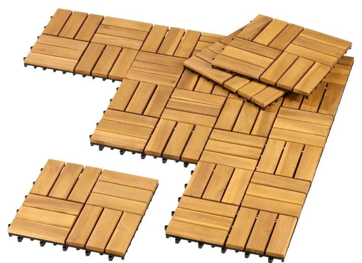 Baldosas de madera 9er FSC Livarno Home de Lidl