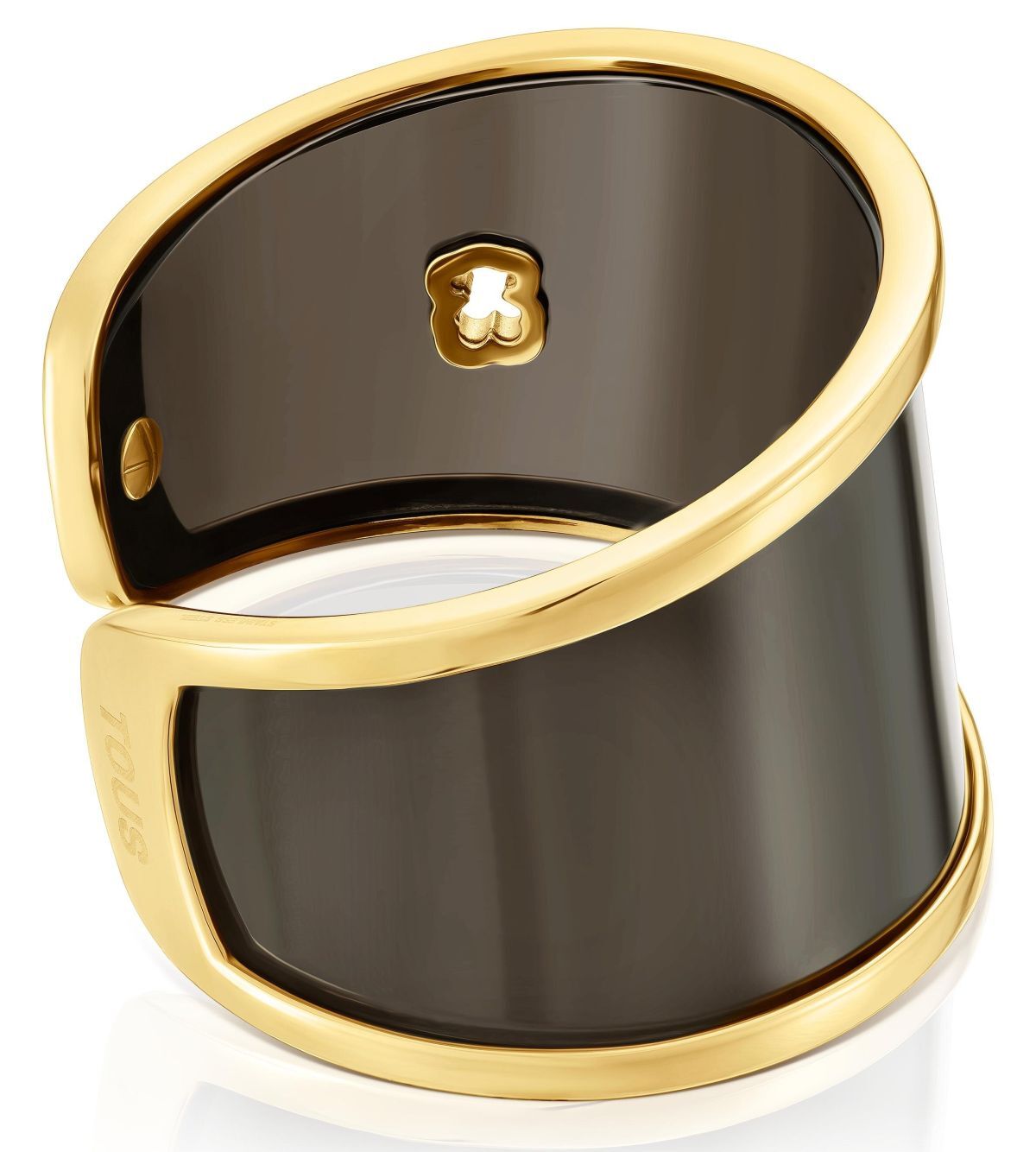 Pulsera esclava de acero dorado y resina negra Galaxy de Tous