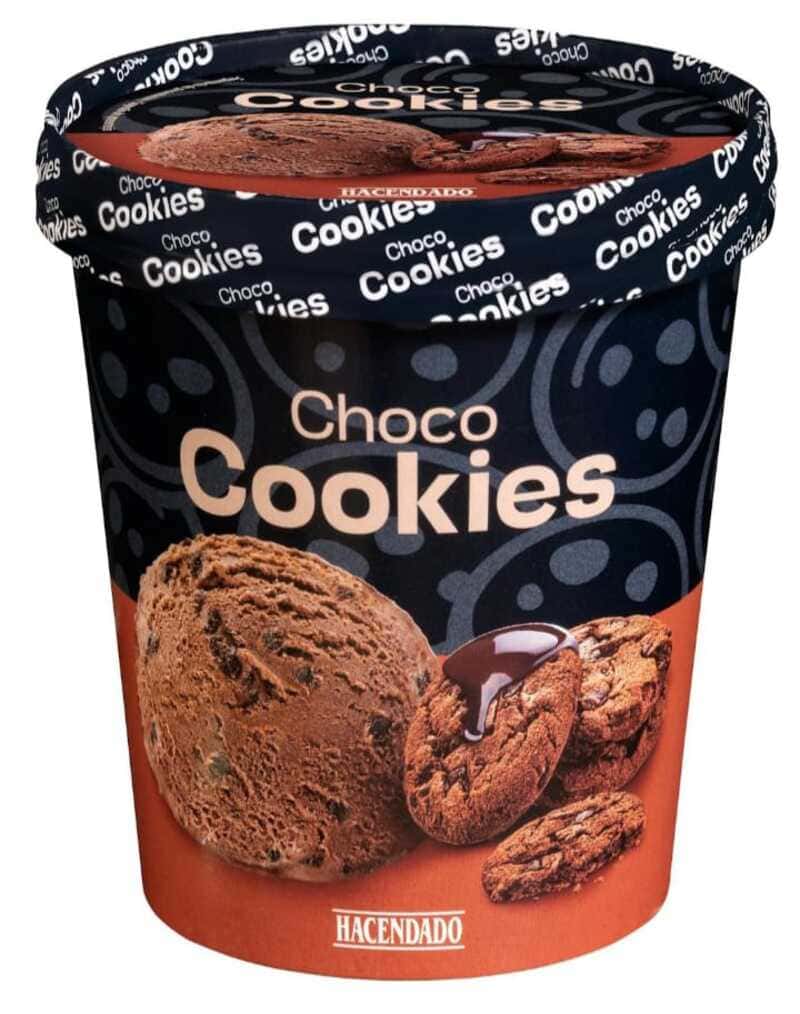 Helado de chocolate y galletas, Hacendado