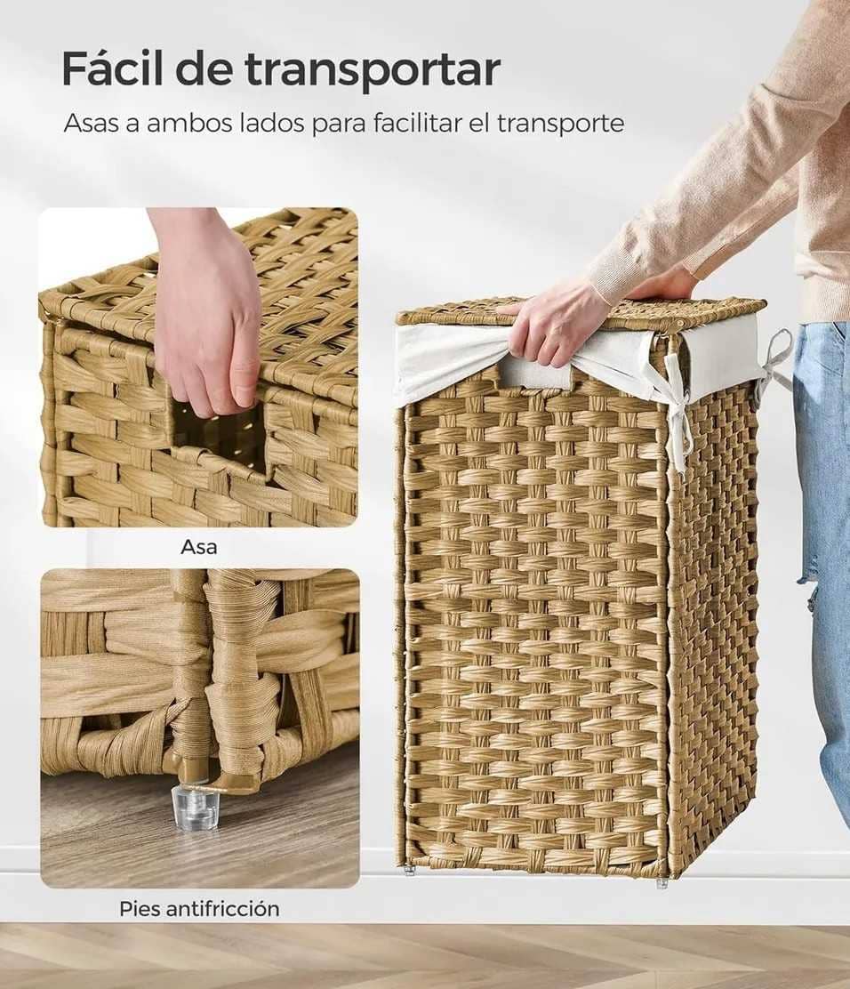 Cesta de almacenamiento, cesta de ropa sucia 90L con tapa de Leroy Merlin