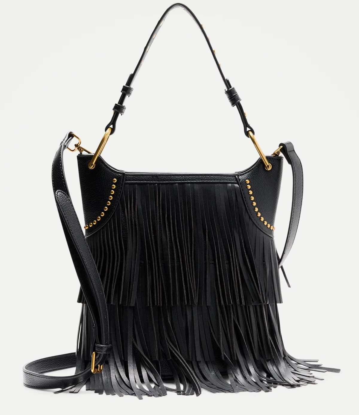 Tintoretto Bolso bucket con flecos y asa larga de El Corte Inglés