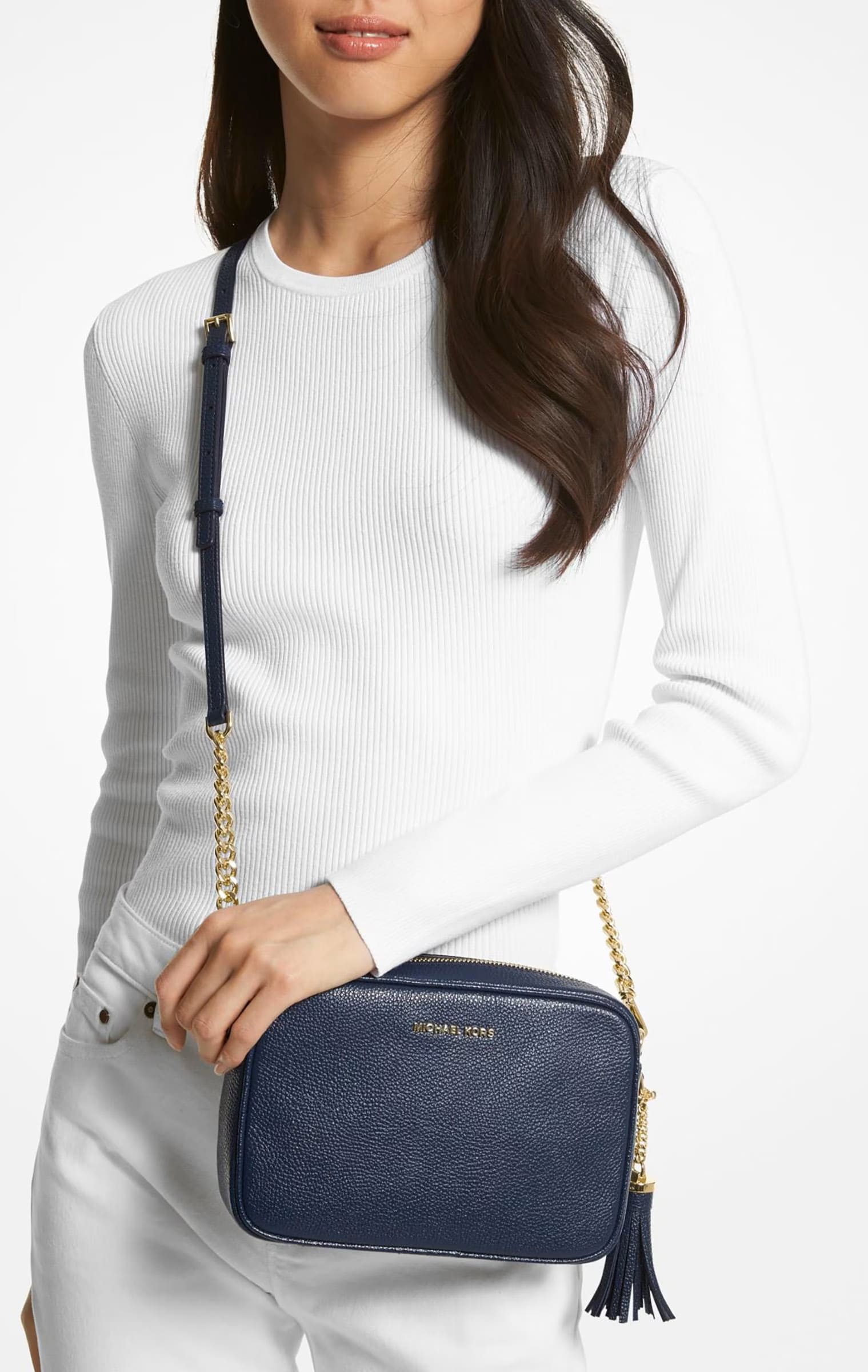 Bandolera Ginny de piel con detalle de borla de Michael Kors