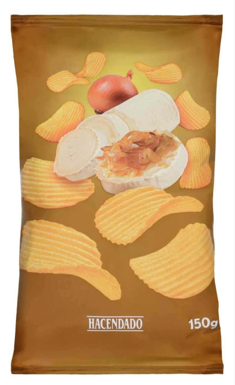 Patatas fritas onduladas sabor queso de cabra y cebolla caramelizada