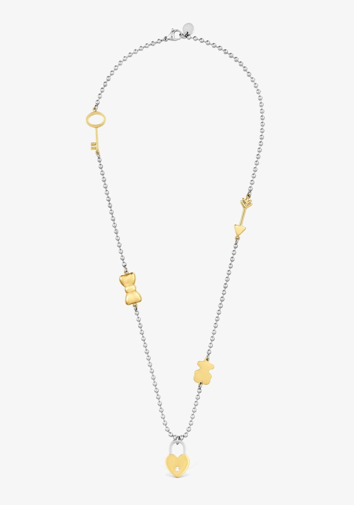 Collar largo de acero bicolor y motivos TOUS Charming