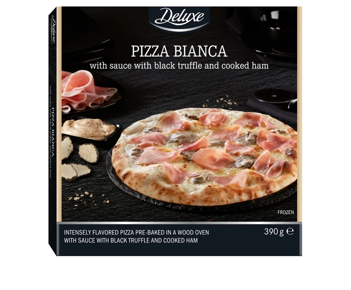 Pizza con salsa de trufa y jamón cocido de Lidl