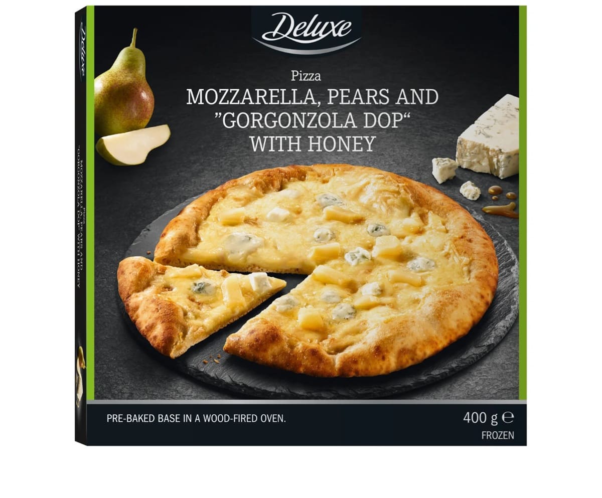 Pizza pera, gorgonzola y miel de Lidl
