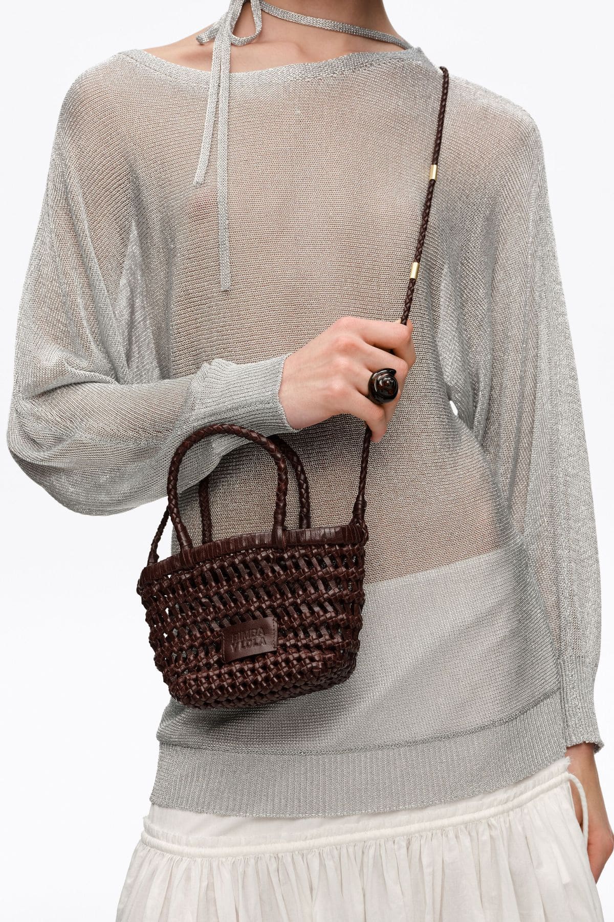 Bolso mini trenzado de piel de Bimba y Lola