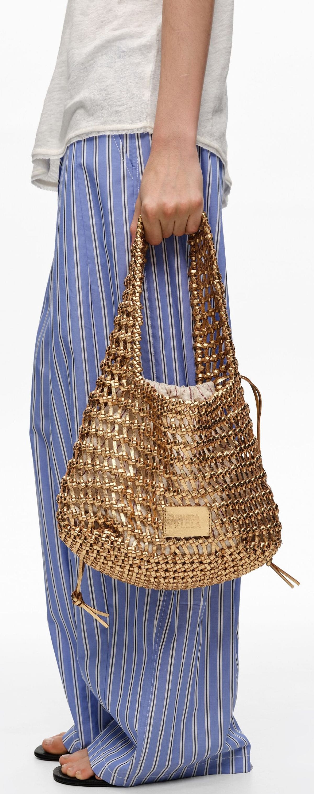 Bolso hobo mediano trenzado de piel de Bimba y Lola