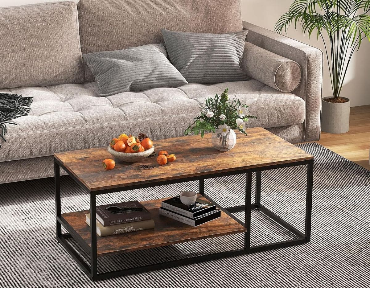 Mesa de centro de 2 niveles con estante de almacenamiento GIANTEX de Leroy Merlin