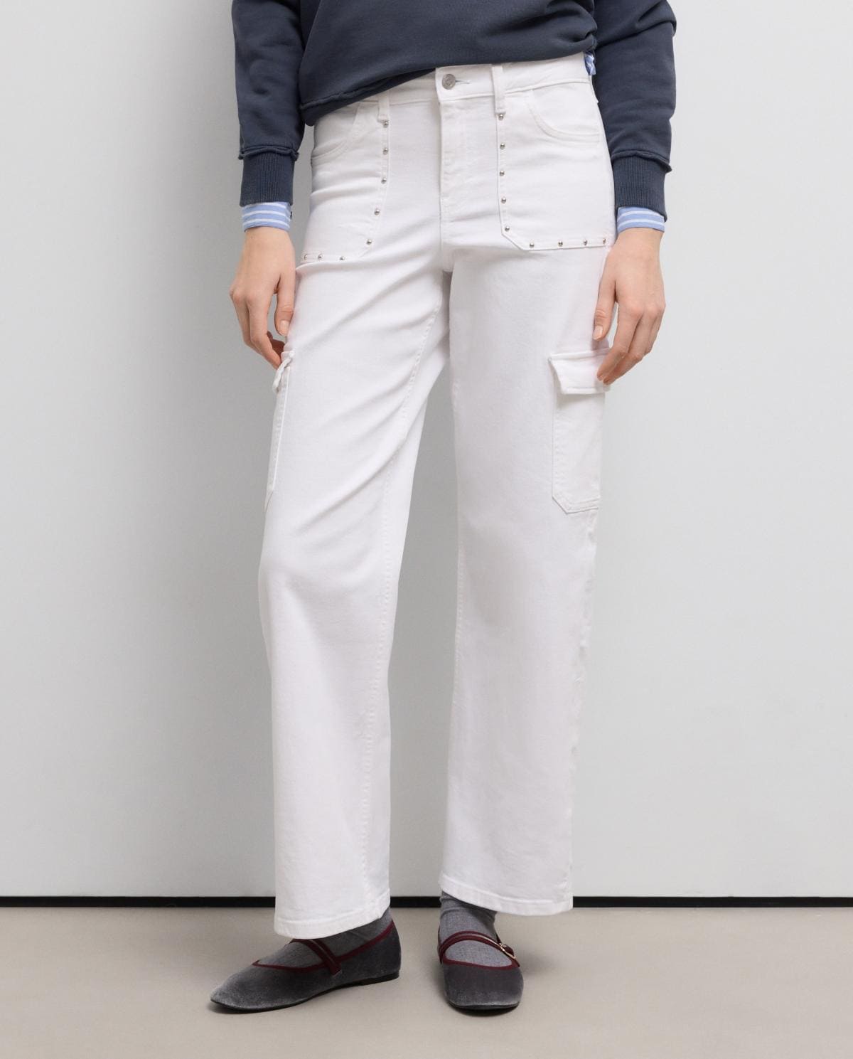 Green Coast Pantalón recto liso de algodón de mujer en El Corte Inglés