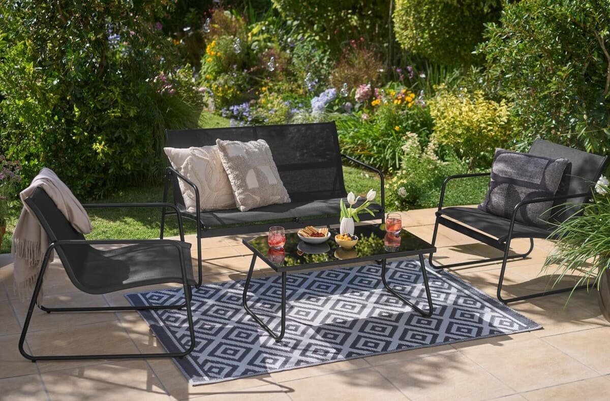Set de muebles para jardín de 4 piezas
