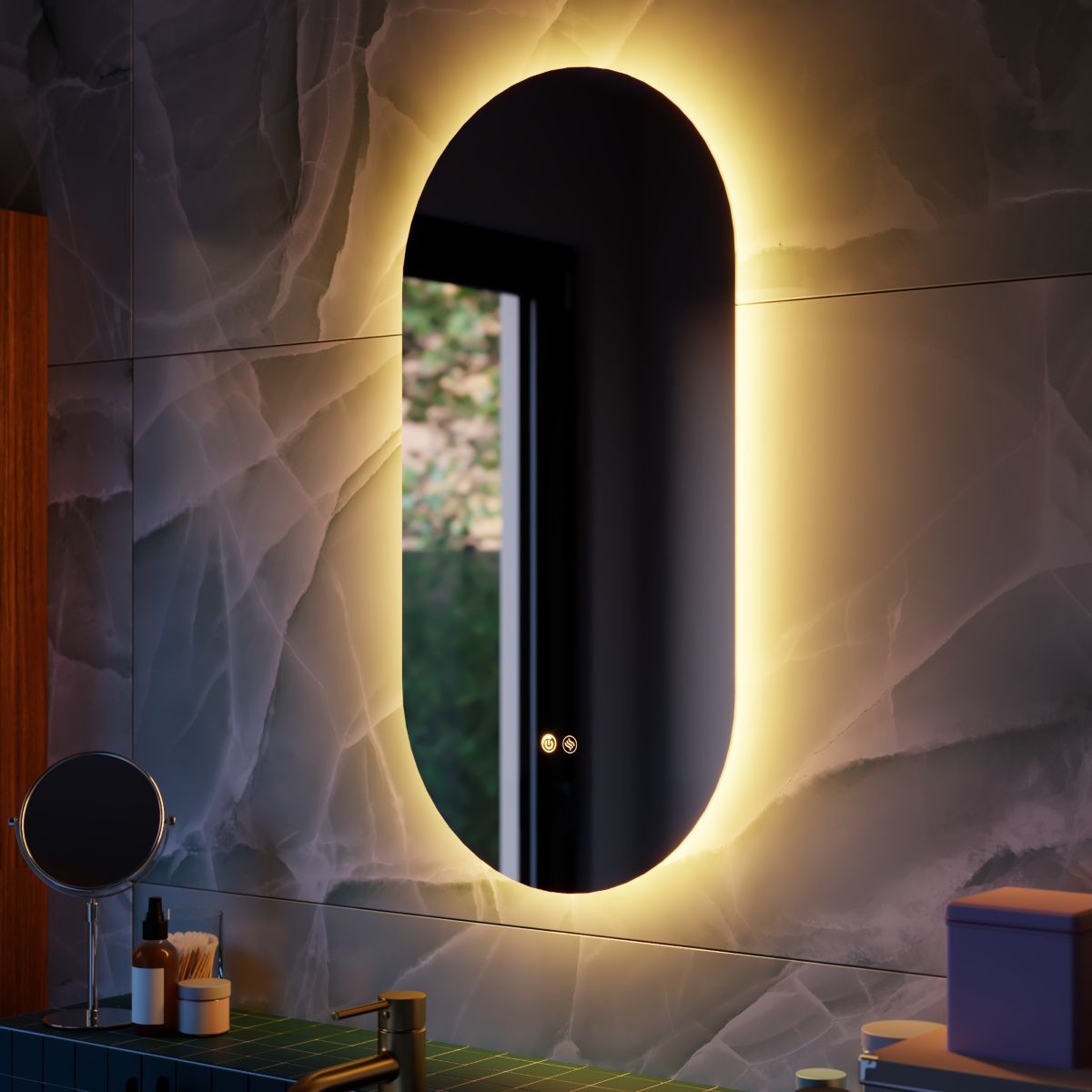 Espejo de baño con luz LED Modern Pill de Leroy Merlin