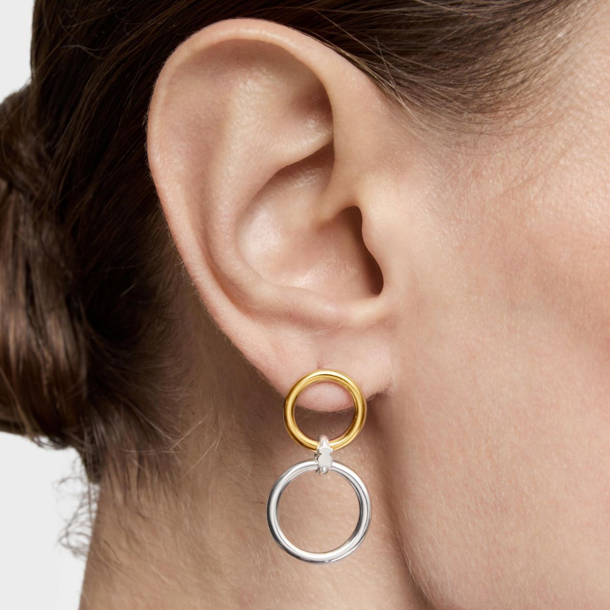 Pendientes doble círculo bicolor Straight de Tous