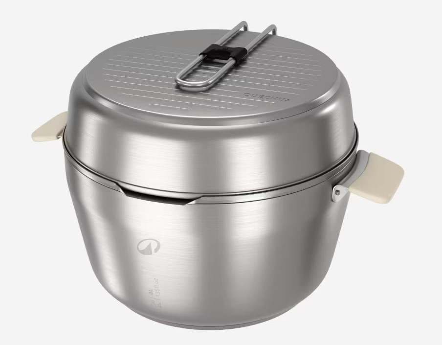 Fiambrera 900 camping XL acero inoxidable +antiadherente 4 personas 33 elementos en Decathlon