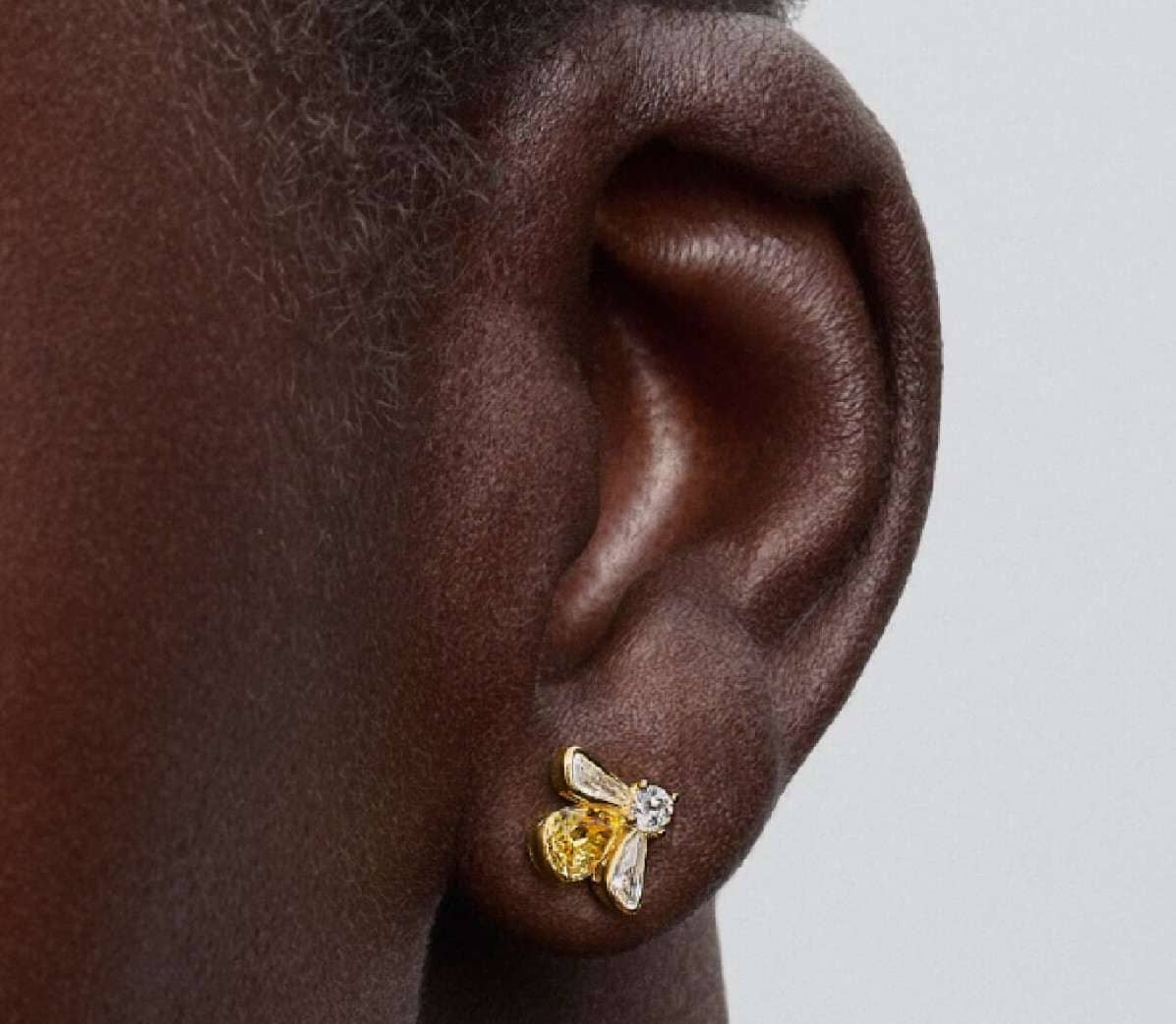 Pendientes de botón Abeja Miel de Pandora