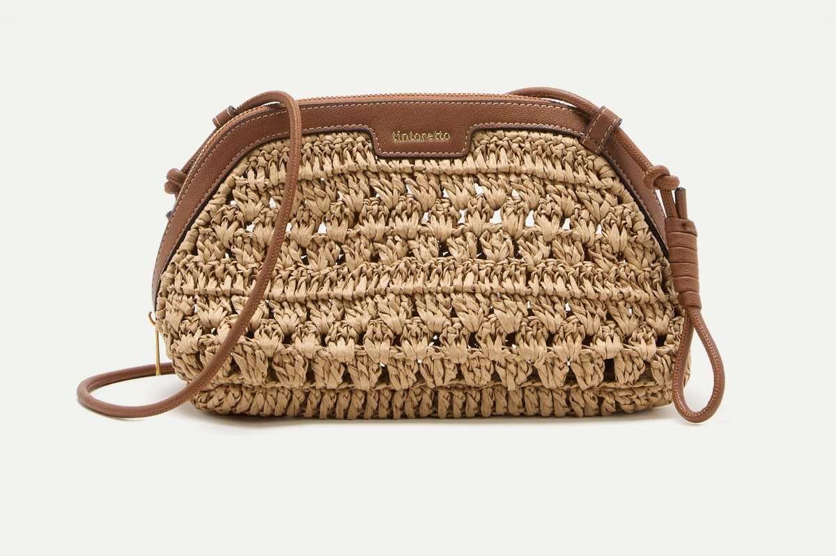Tintoretto Bolso bandolera efecto rafia en El Corte Inglés
