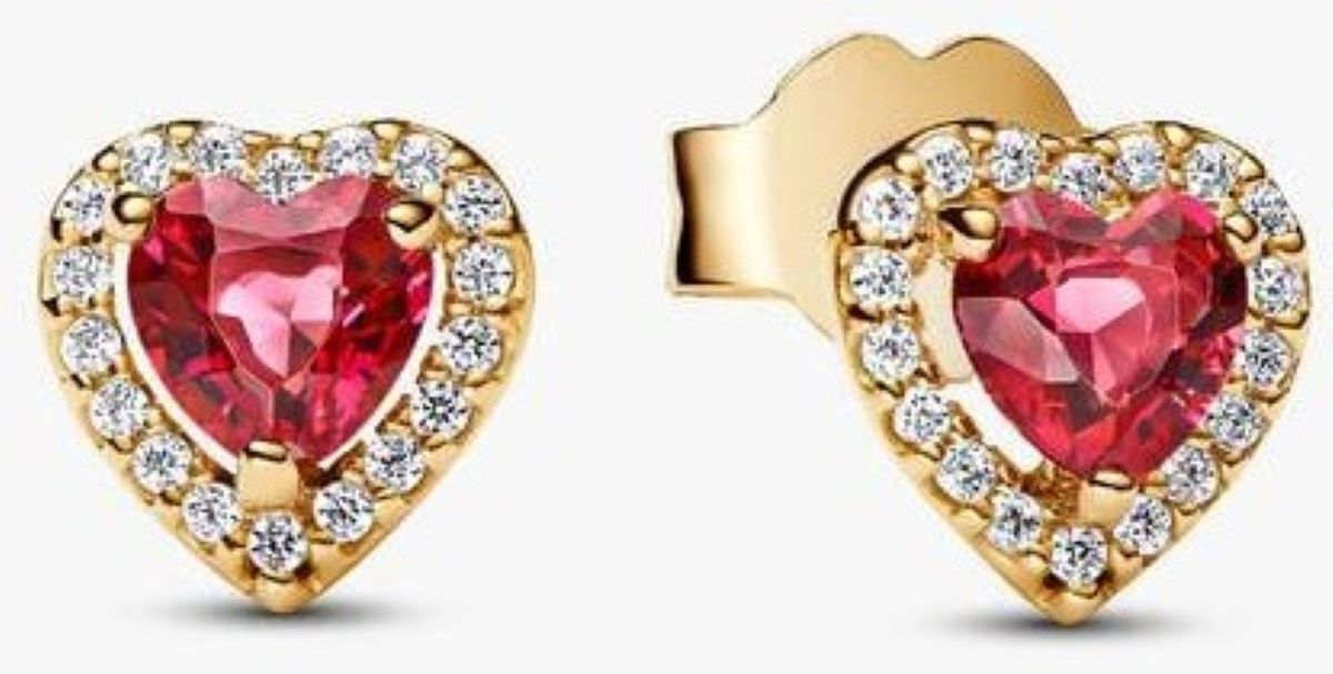 Pendientes de botón Corazón Elevado de Pandora