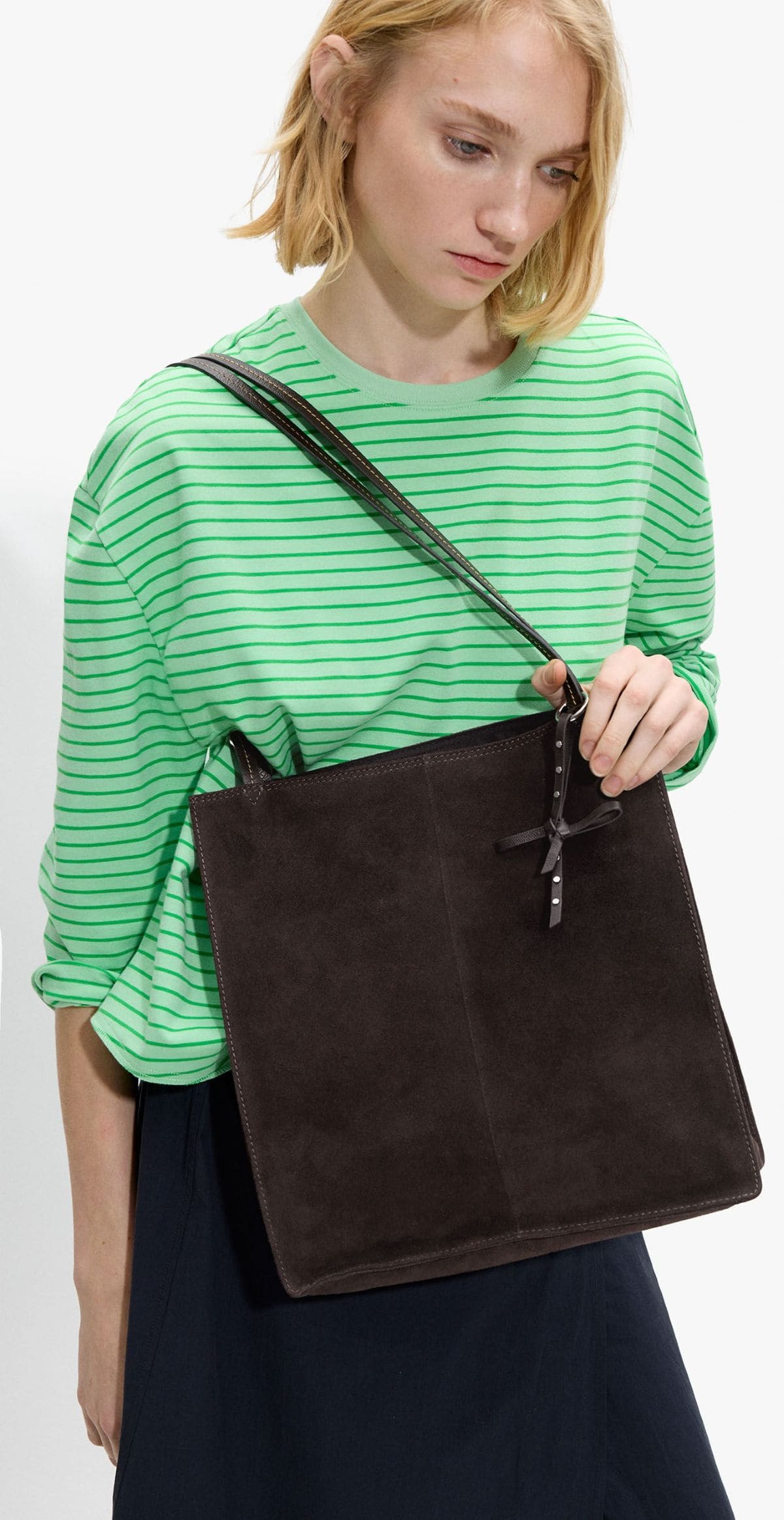 Bolso shopper rectangular con piel de Parfois