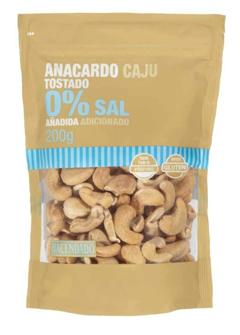 Anacardos tostados 0 sal añadida, Hacendado