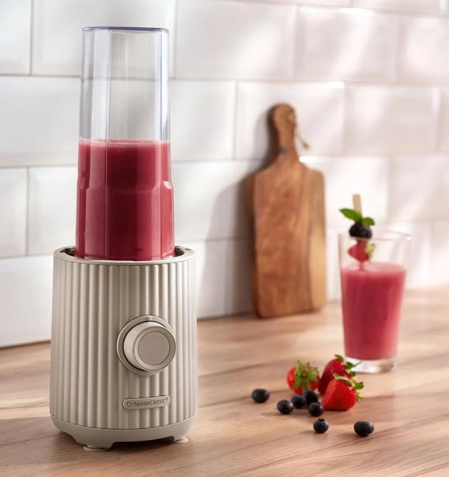 Licuadora de vaso para smoothies de 0,6 L y 300 W, Silver Crest