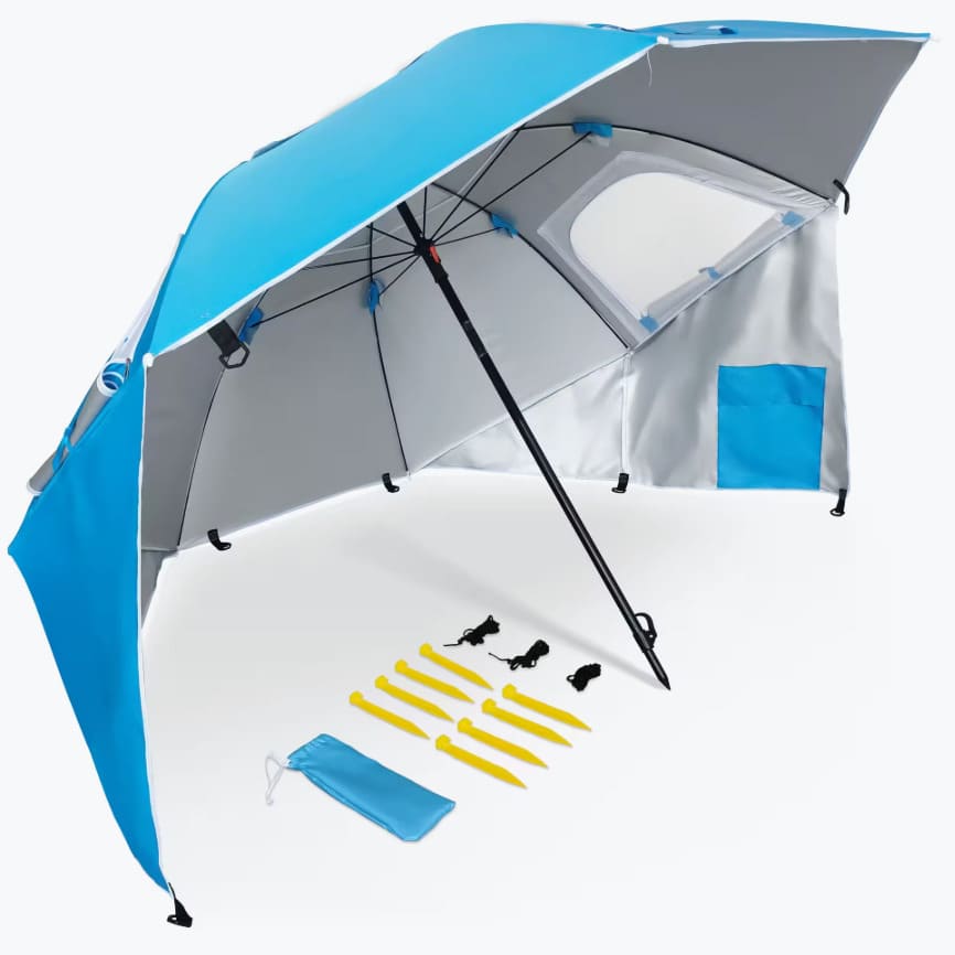 Sombrilla Playa Grande tipo refugio con ventana de Decathlon