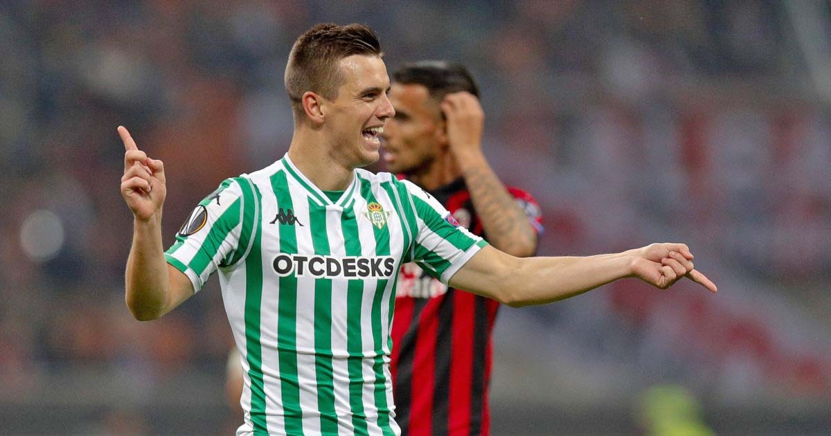 Giovani Lo Celso celebra un gol durante su etapa en e Real Betis