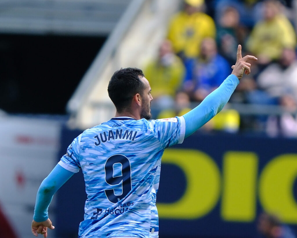 Juanmi Jiménez celebra el gol anotado en el Cádiz CF - RC Celta de Vigo