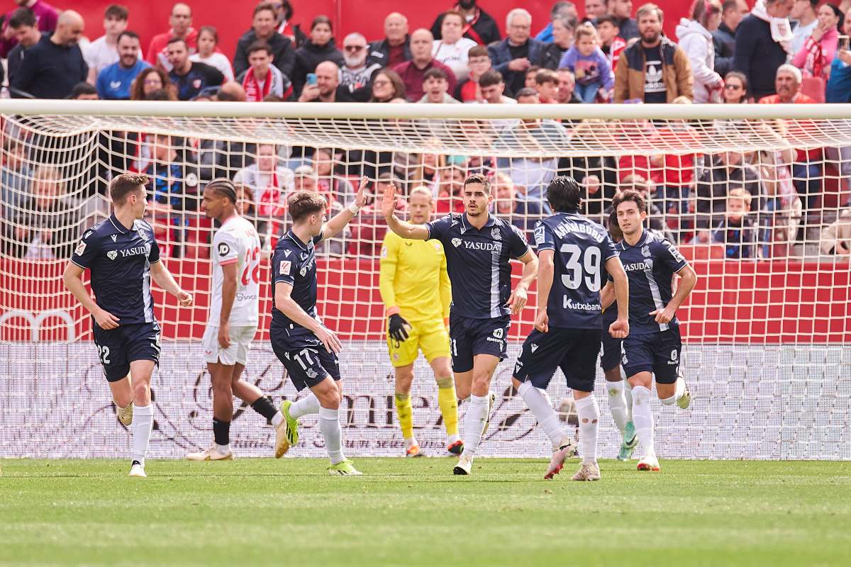 André Silva celebra su gol en el Sevilla FC - Real Sociedad | Salvador López Medina para El MIRA