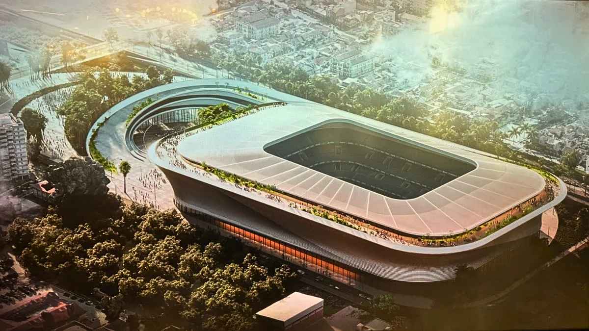 Imagen del exterior del proyecto de la nueva Rosaleda