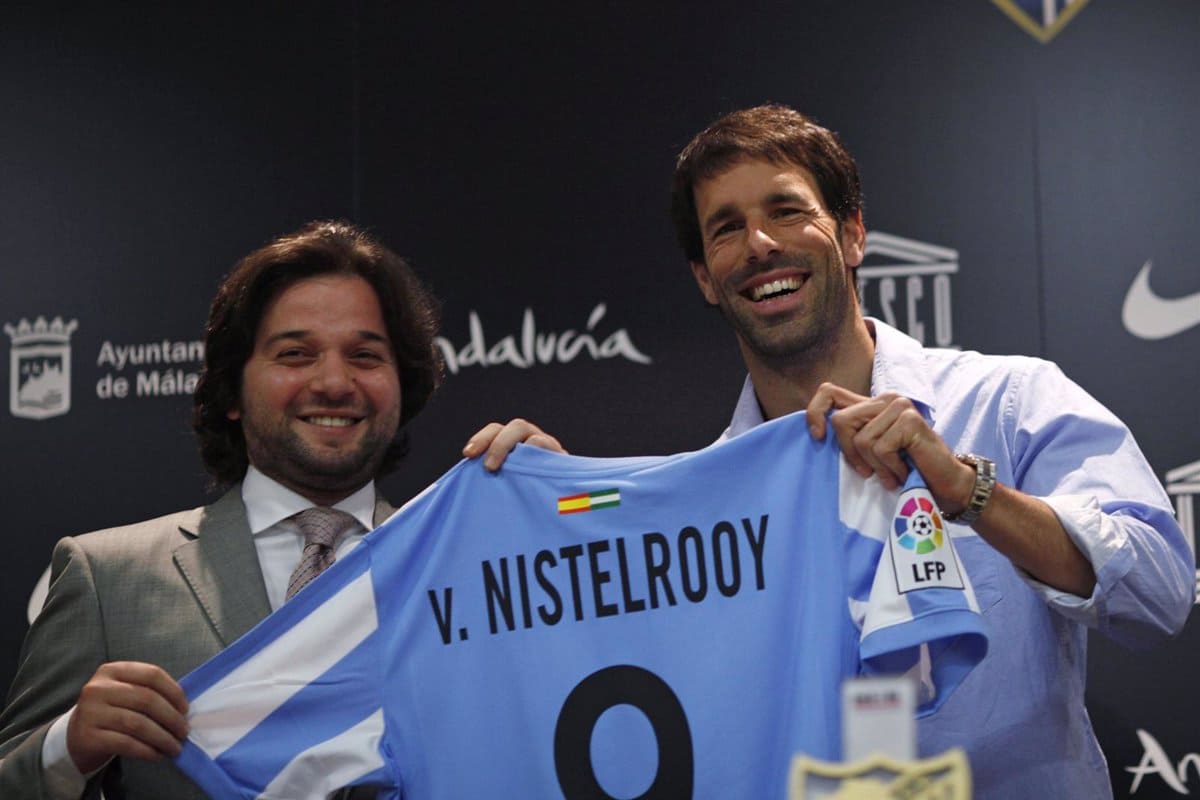 Ruud Van Nistelrooy en su presentación con el Málaga CF