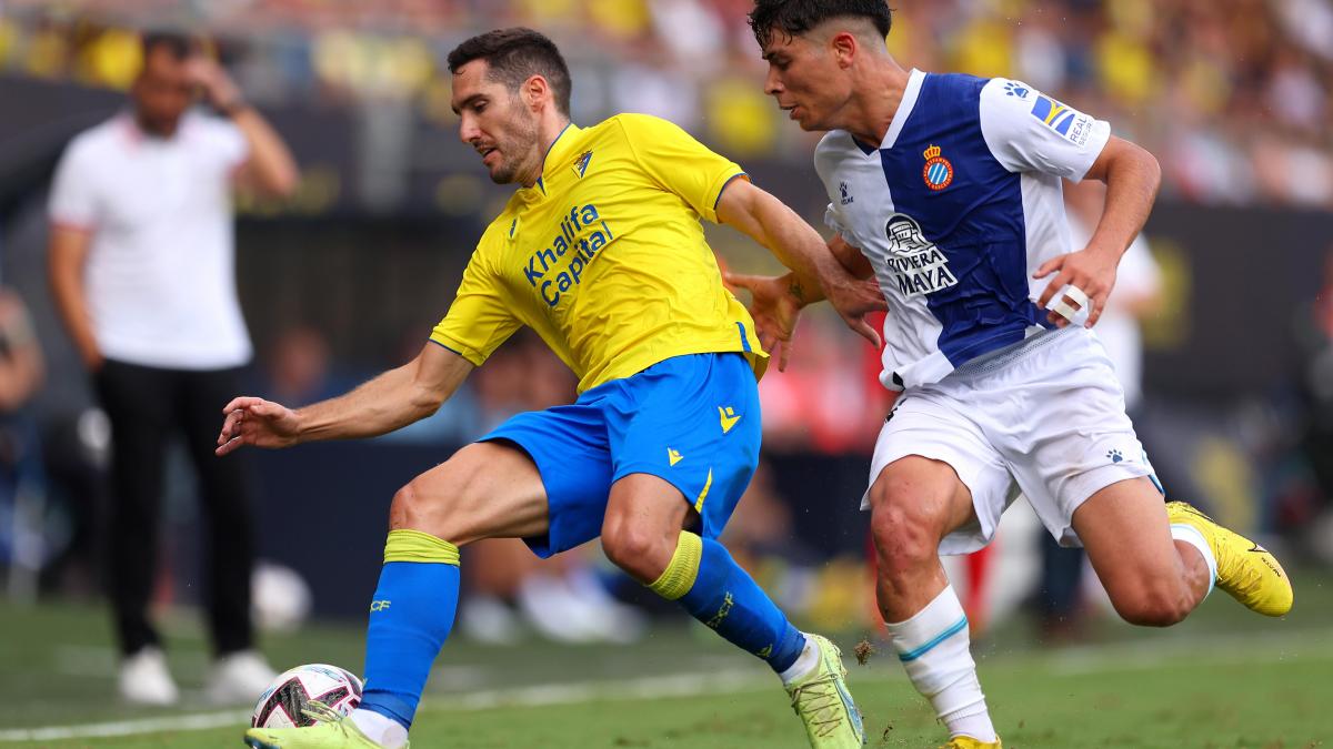 Joseba Zaldua, en el Cádiz CF - RCD Espanyol de la pasada temporada