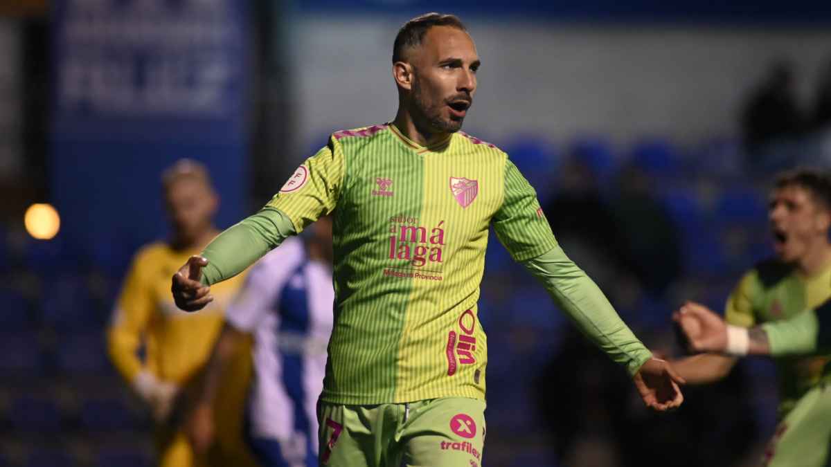 David Ferreiro durante un partido con el Málaga CF