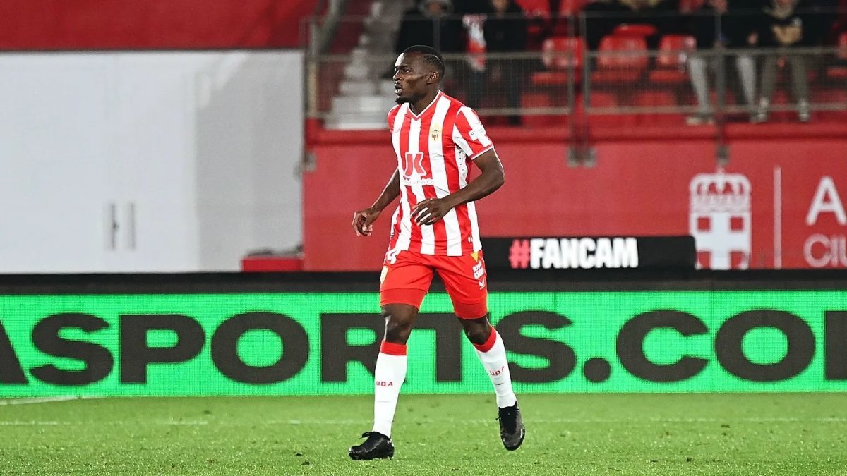 Bruno Langa durante un partido de la UD Almería