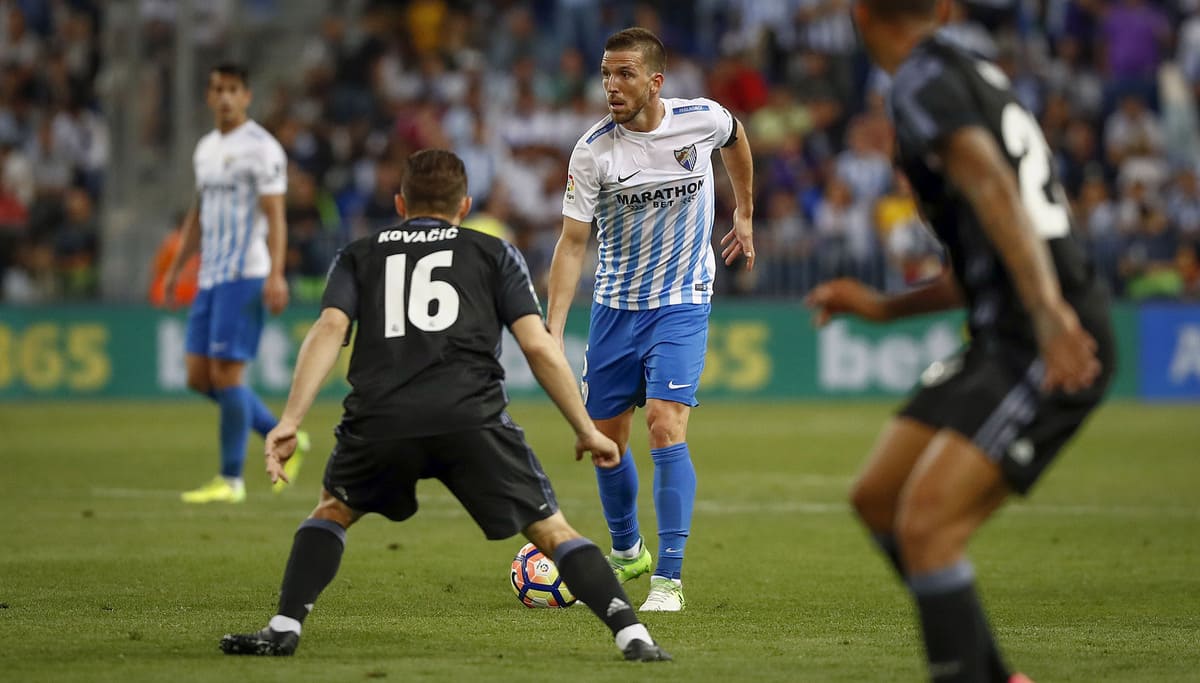 Ignacio Camacho en un partido como jugador del Málaga CF
