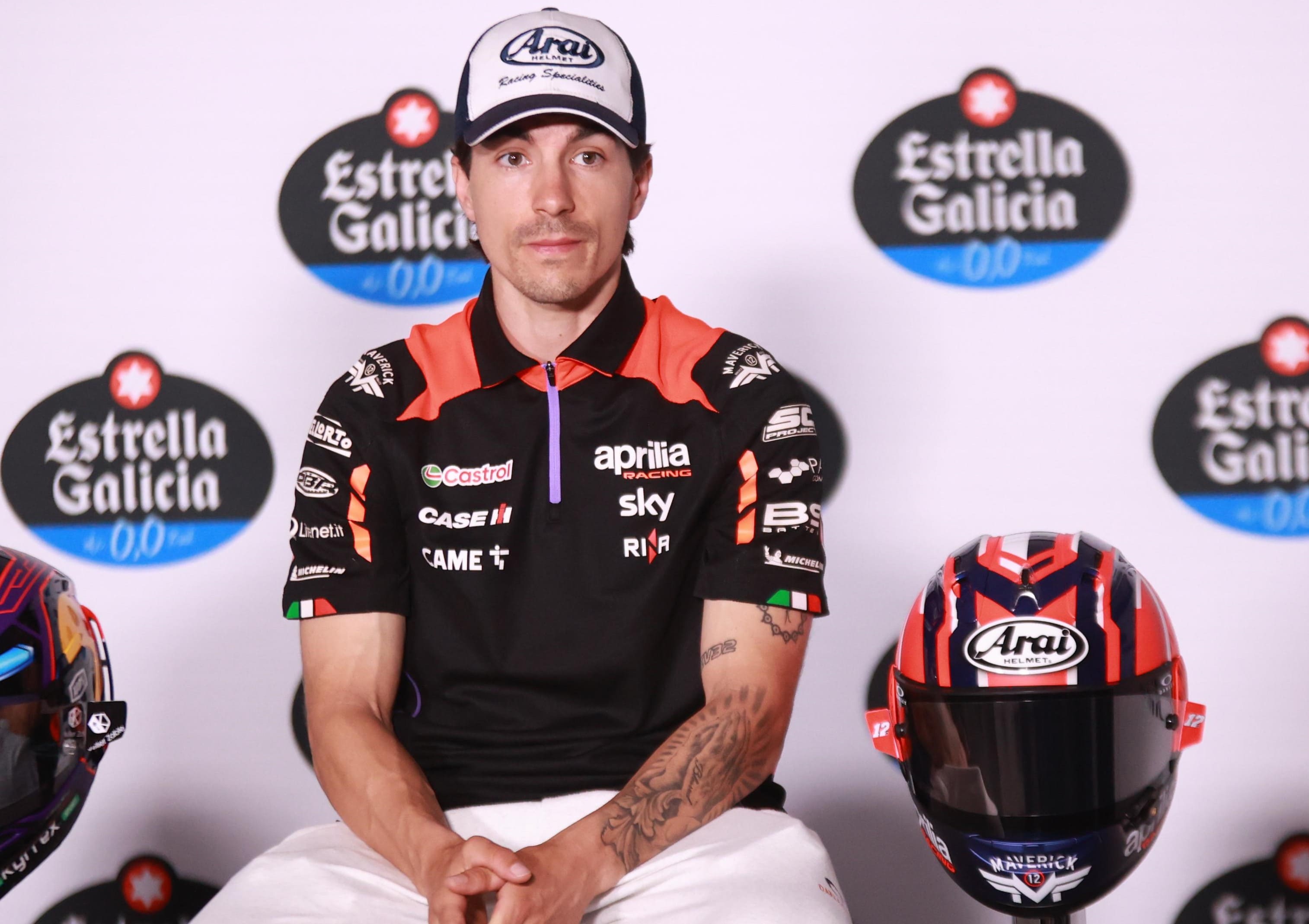 Maverick Viñales durante la rueda de prensa del Gran Premio Estrella Galicia 0,0 de España | Cristo García